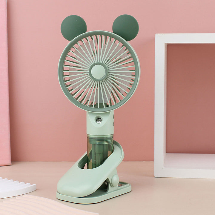 Cooling compact rechargeable clip-on misting handheld fan with detachable water reservoir and adjustable tilt Kalsten