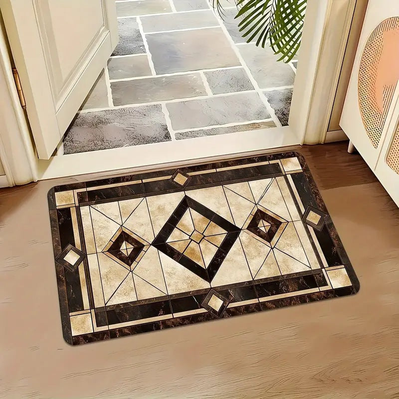 Decorative Stone Pattern Area Mat Kalsten