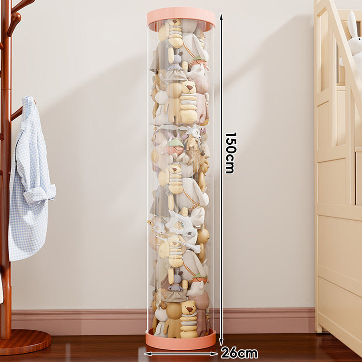 Vertical Transparent Plush Toy Storage Cylinder Organizer