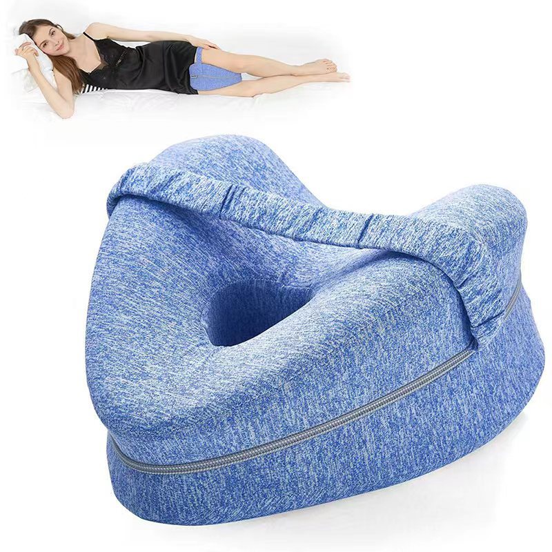 Contoured Knee Pillow With Center Cutout For Side Sleeper Hip Spine Alignment