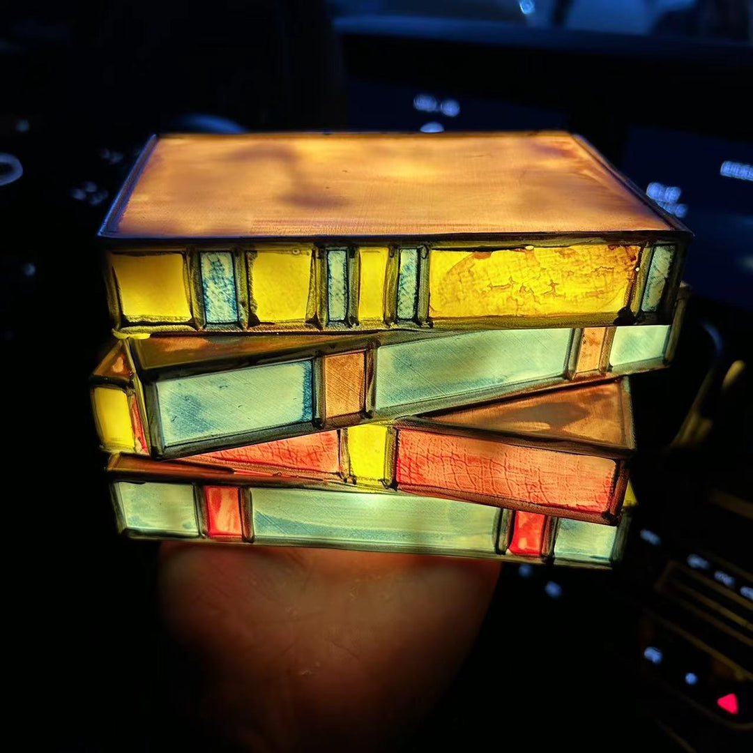 Stained Glass Book Stack Table Lamp Kalsten