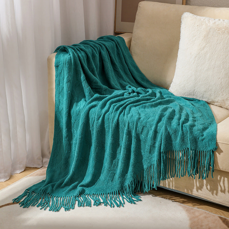 Premium Textured Knit Throw Blanket Kalsten