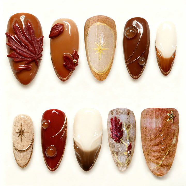 Nail set with elegant flower and glitter accents Kalsten