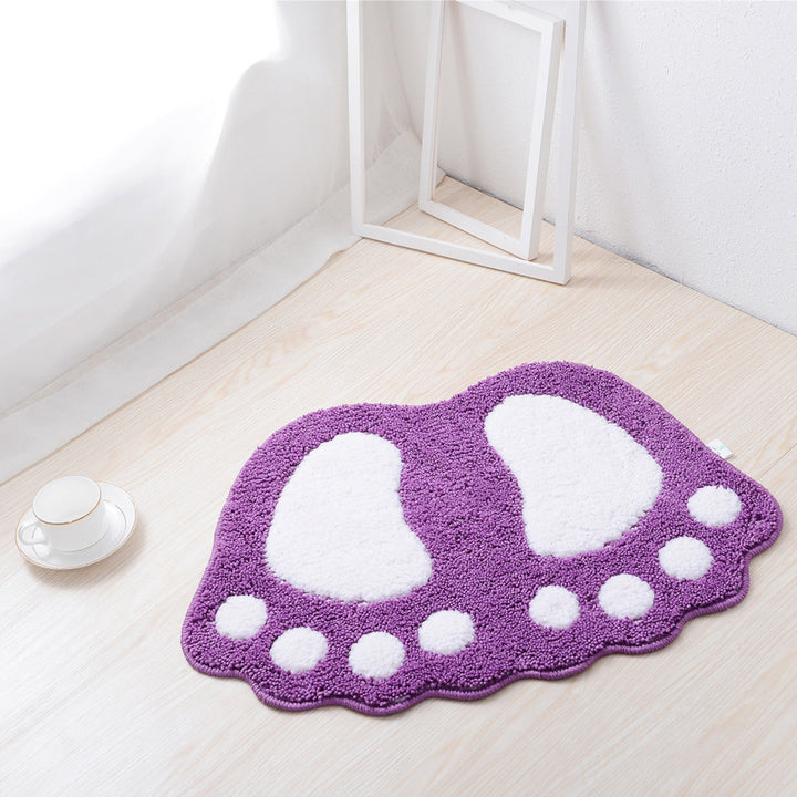 Paw Print Shaped Plush Bath Mat Kalsten