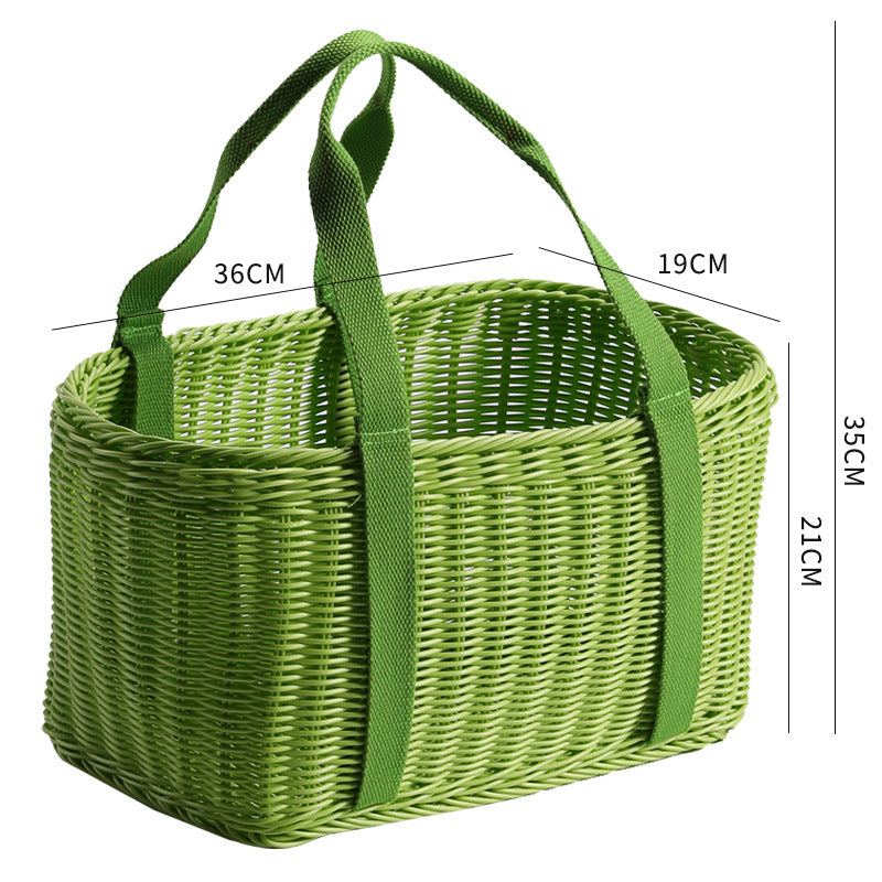 Unisex Robust braided shopping basket with comfortable fabric handles Kalsten