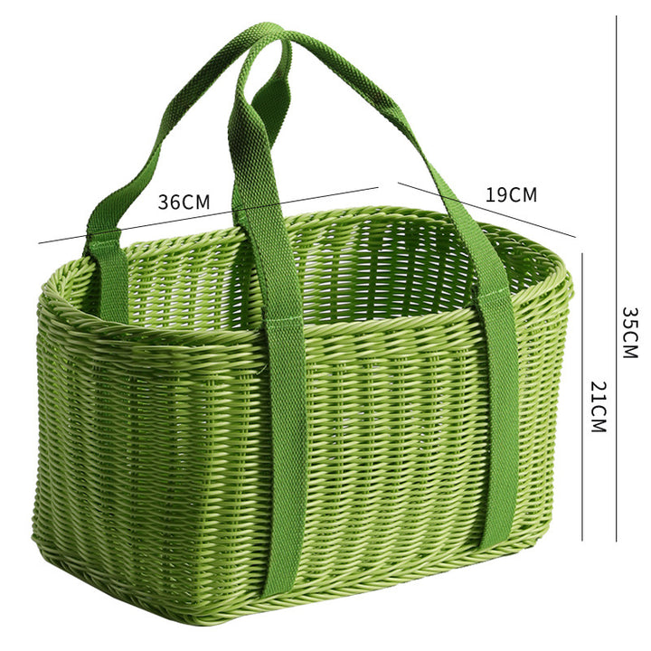 Unisex Robust braided shopping basket with comfortable fabric handles Kalsten