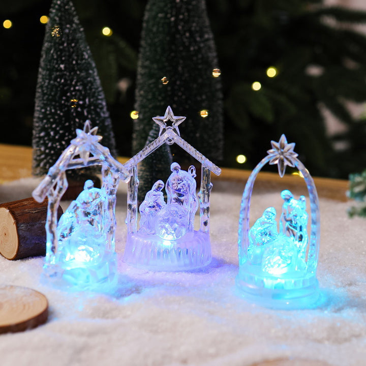 Illuminated Christmas nativity scene with LED effects Kalsten
