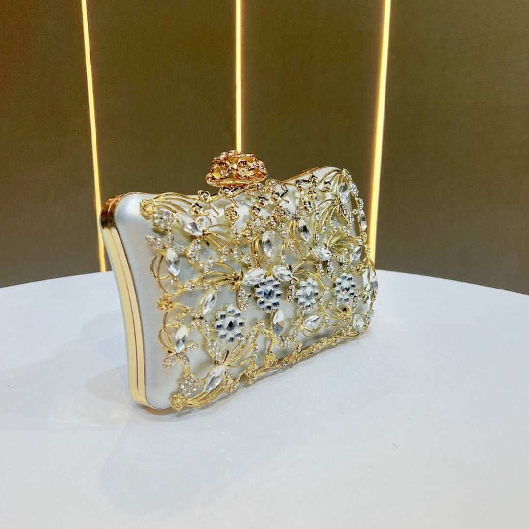 Luxurious Floral Embellished Evening Clutch