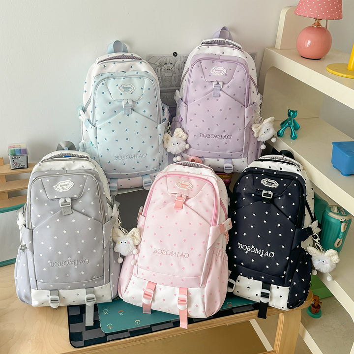 Stylish Star-Patterned School Backpack Kalsten