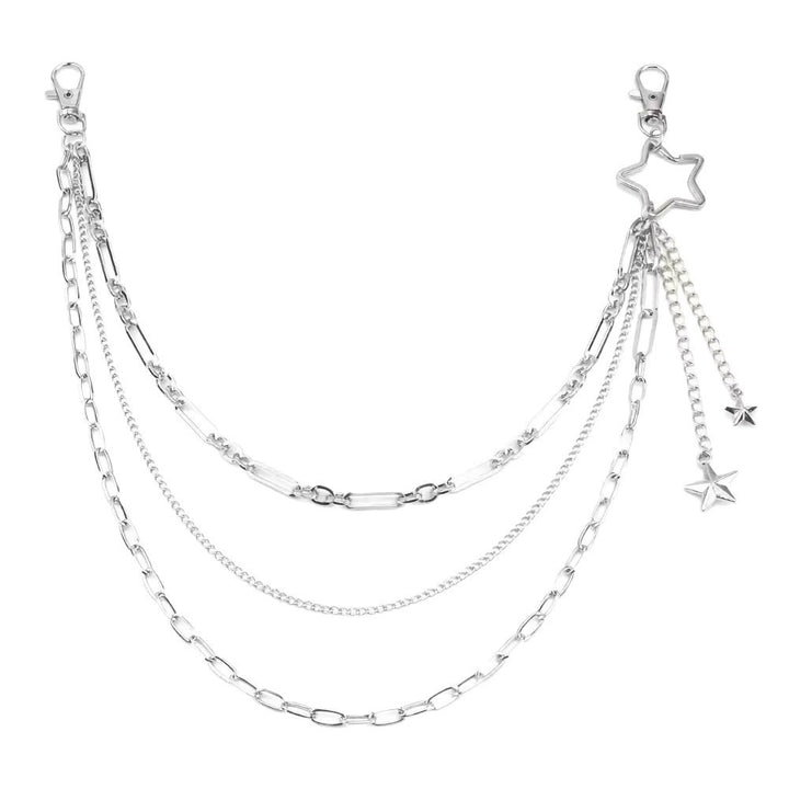 Fashionable chain belt with sparkling star pendant Kalsten