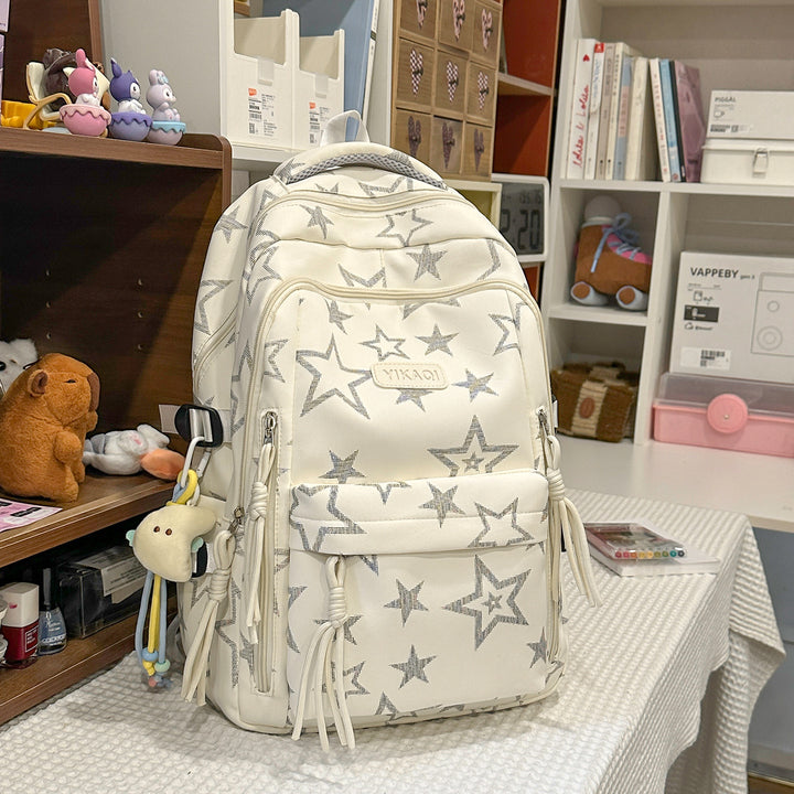 Stylish Star-Printed School Backpack Kalsten