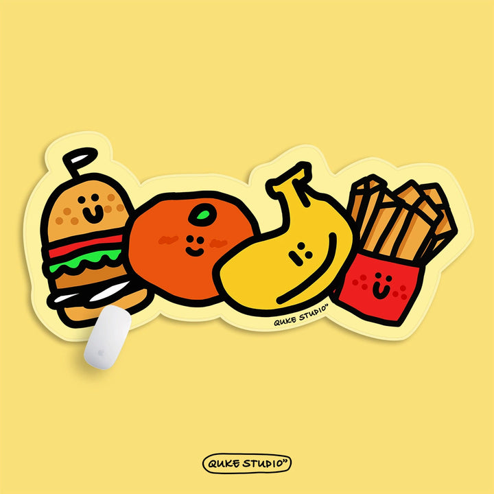 Cartoon Food-Themed Extended Mouse Pad