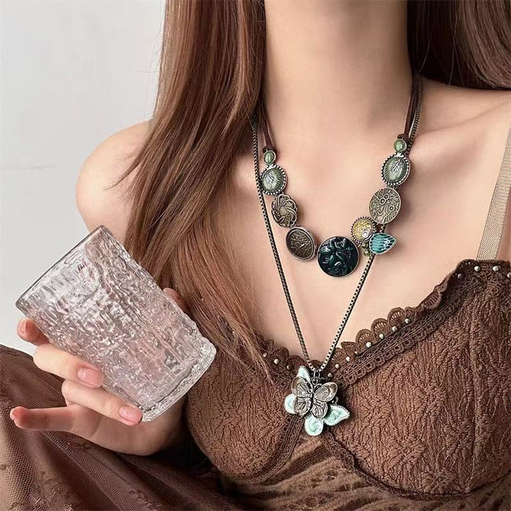 Floral Pendant Long Necklace Kalsten