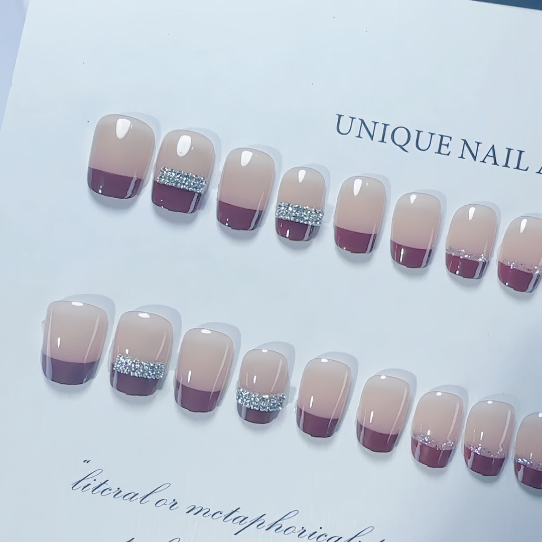Rhinestone Accent Press-On Nails Kalsten