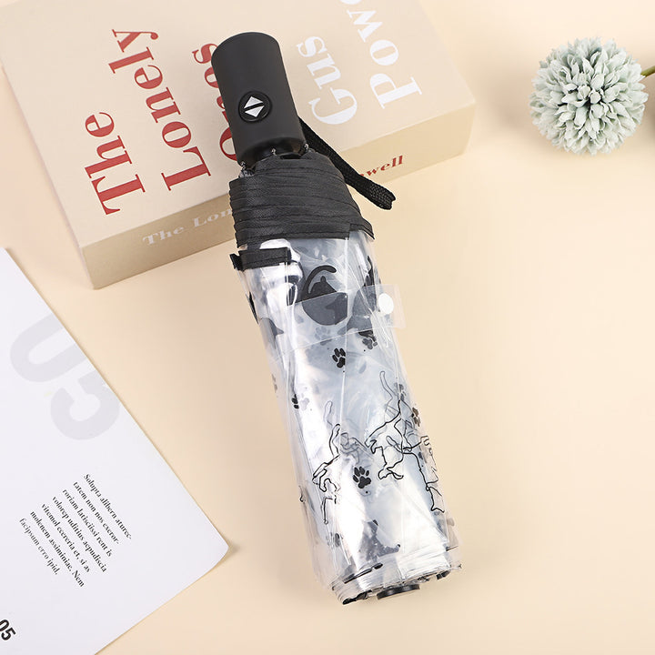 Women's Foldable Umbrella with Transparent Design and Animal Patterns Kalsten