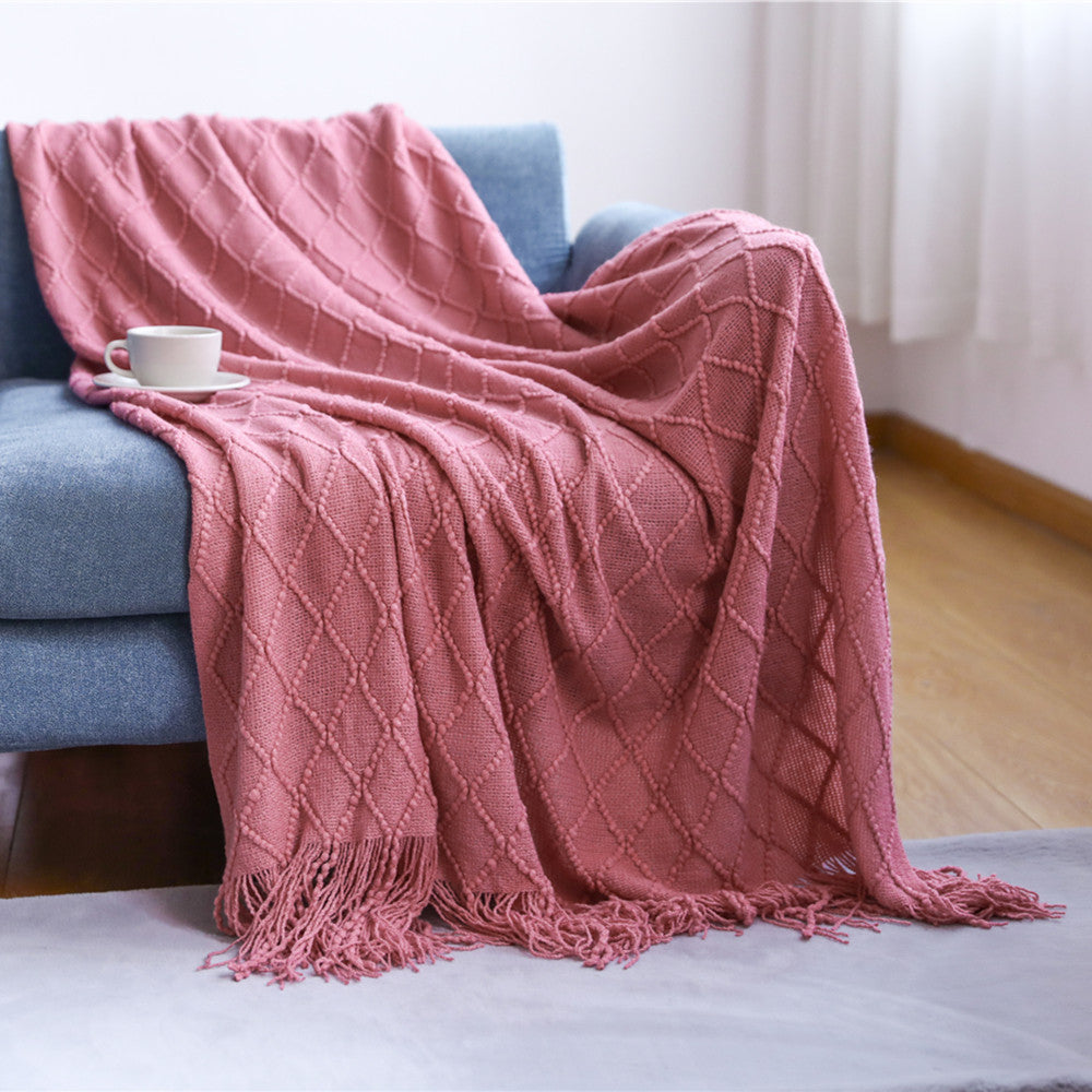 Women’s knitted blanket with textured wave pattern Kalsten