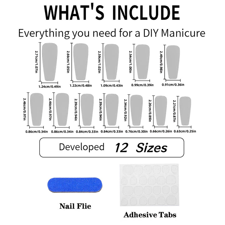 Artificial nails with unique geometric design Kalsten