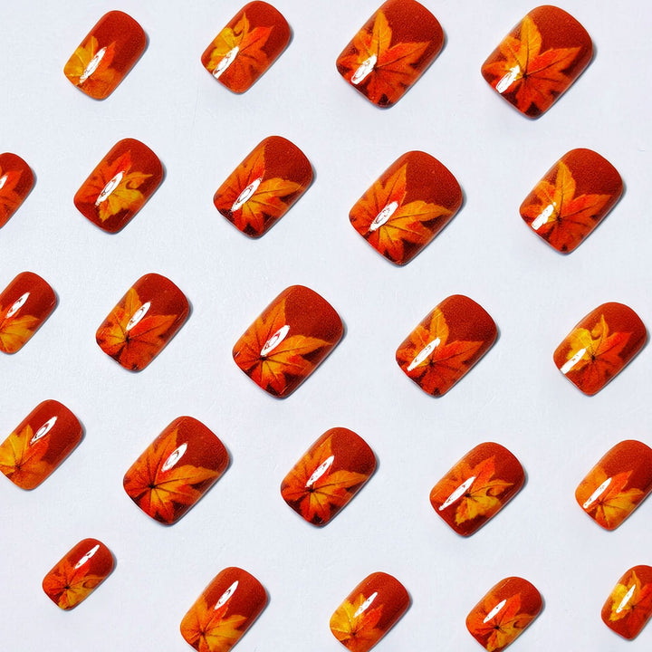 Autumn Leaf Pattern Nail Art Kalsten