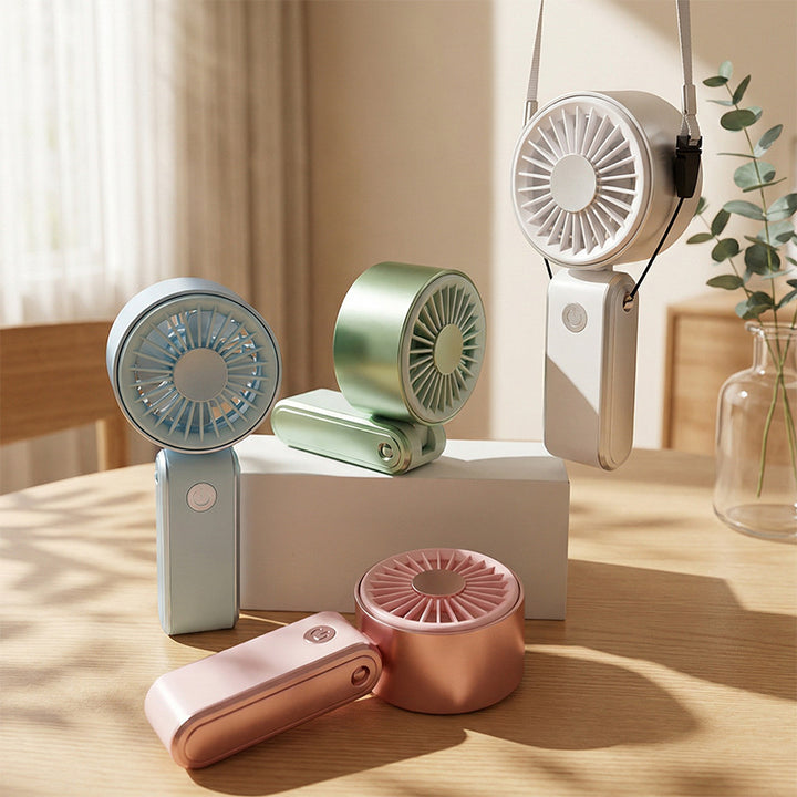 Cooling portable handheld bear-ear mini fan with adjustable tilt USB rechargeable desktop stand Kalsten