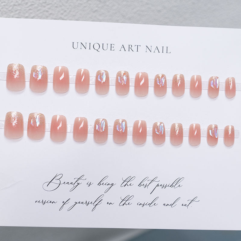 Press-On Nail Set with Glittery Accents