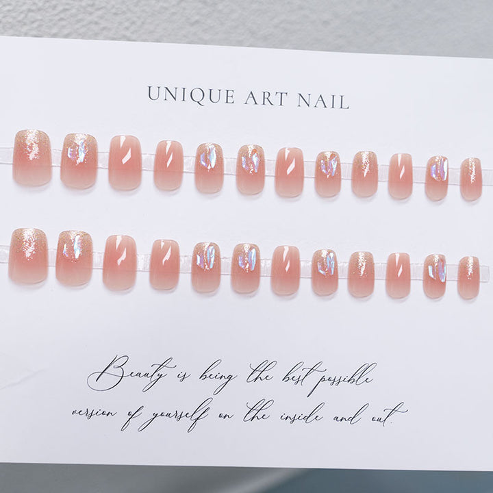 Press-On Nail Set with Glittery Accents