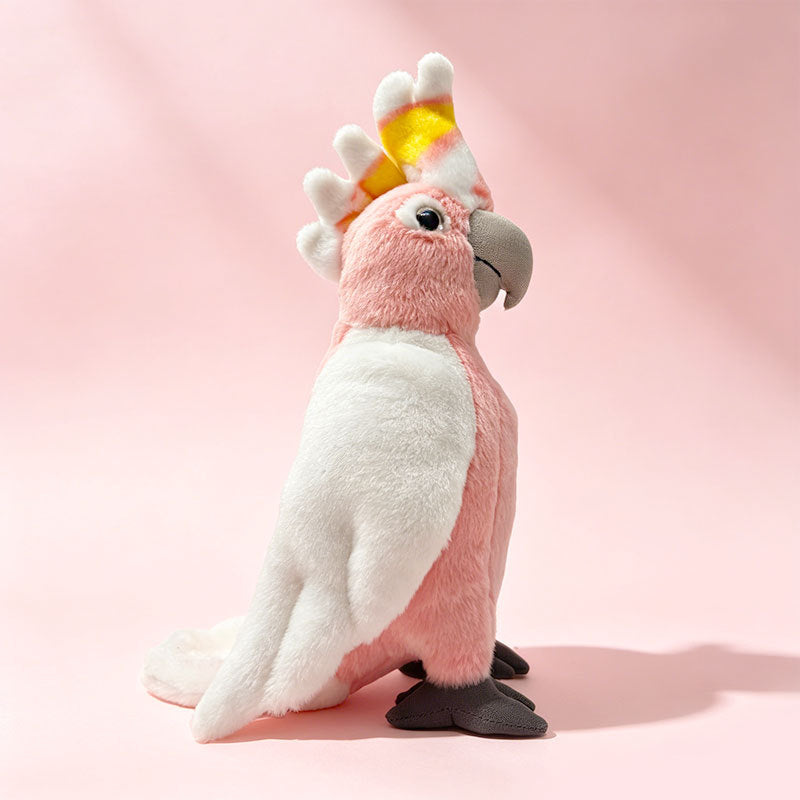 Lifelike Plush Parrot Toy with Embroidered Beak and Poseable Feet Kalsten
