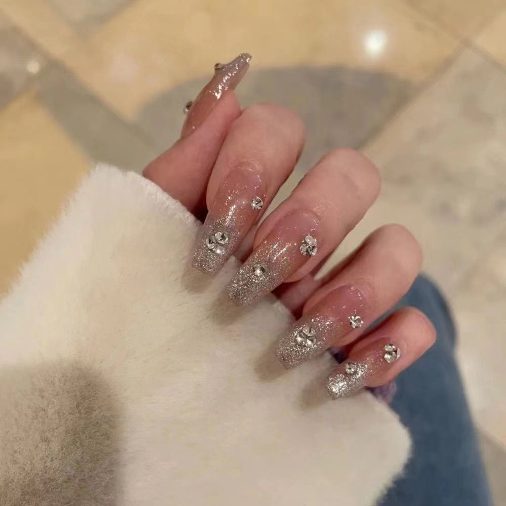 Glamorous Rhinestone Glitter Press-On Nails