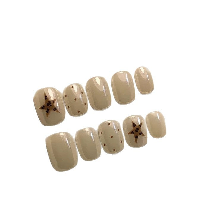 Artistic Star-Patterned Press-On Nails