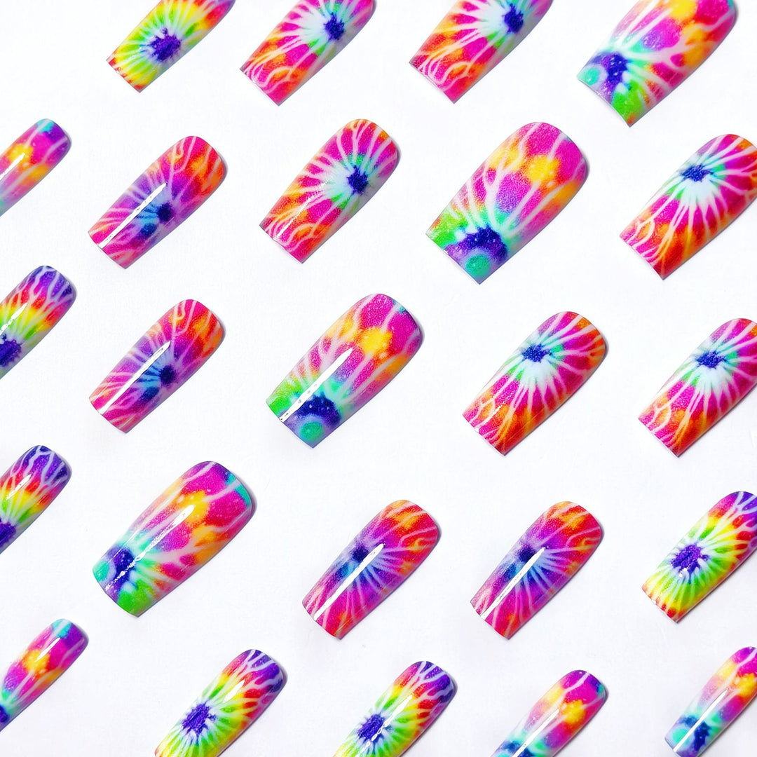 Abstract Tie-Dye Nail Art Design Kalsten