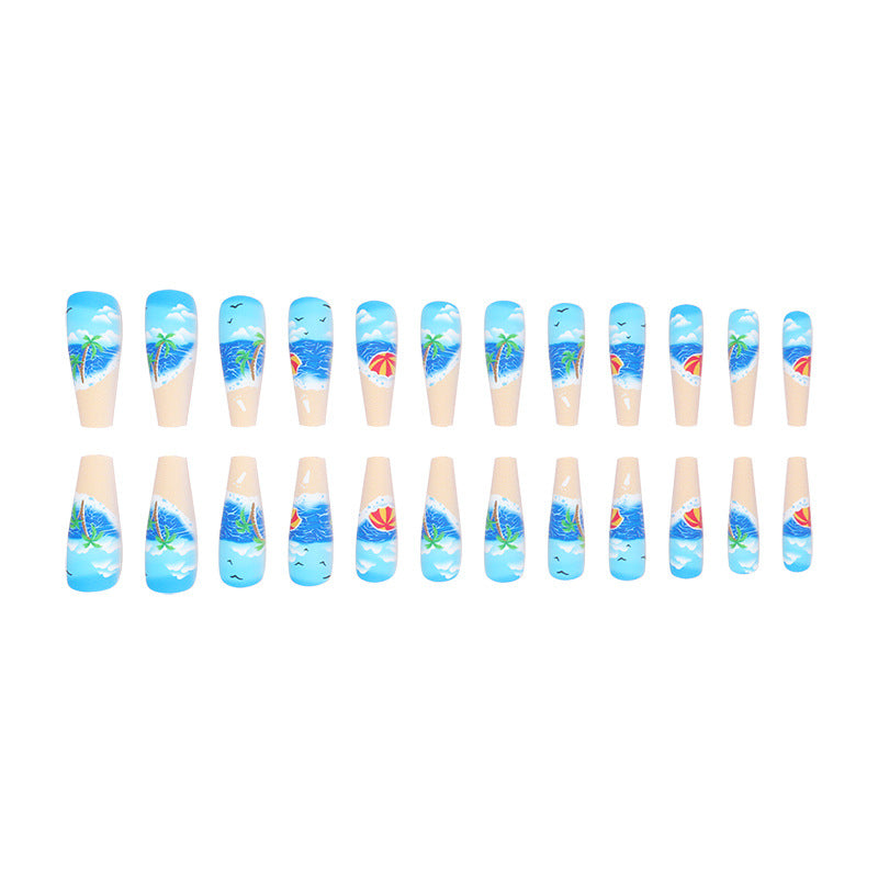 Artistic Beach-Themed Nail Art Kalsten