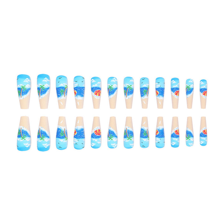 Artistic Beach-Themed Nail Art Kalsten
