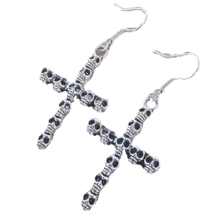 Gothic Skull Cross Earrings Kalsten