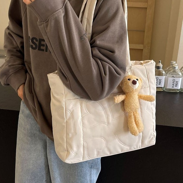 Quilted Plush Tote Bag