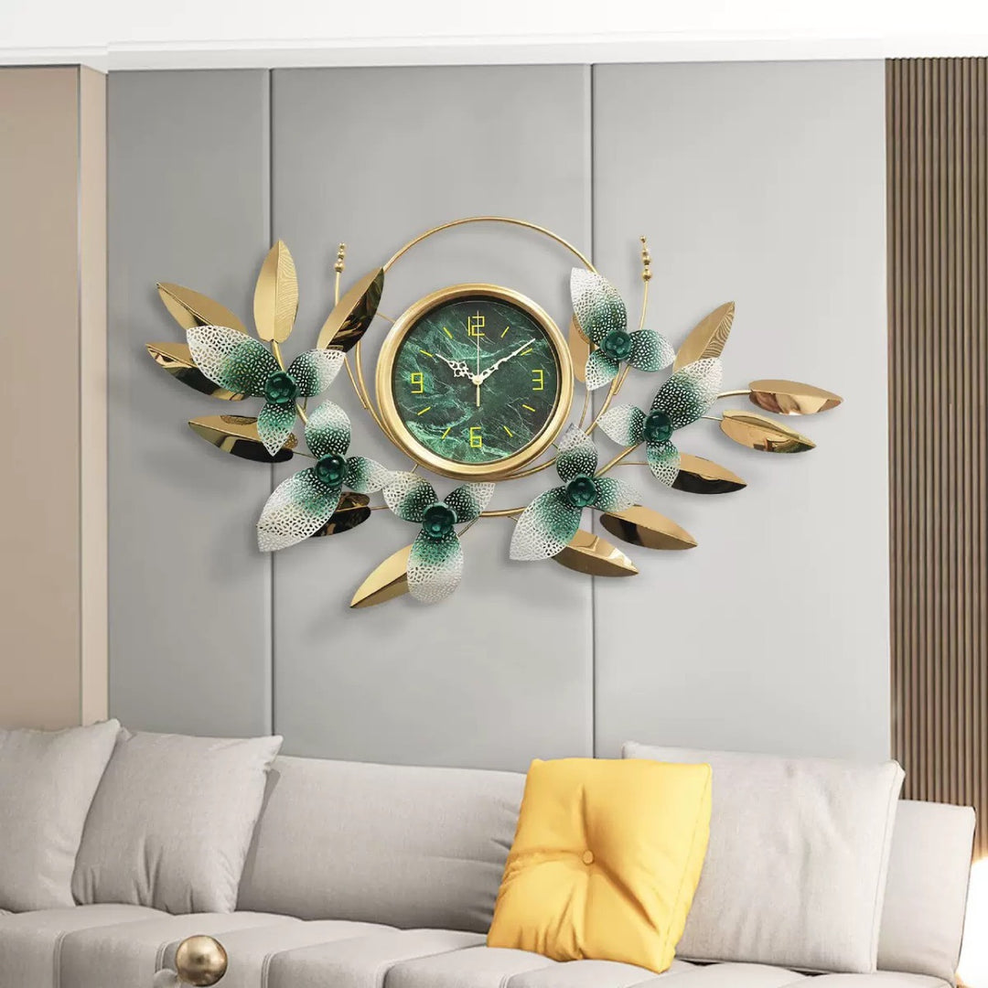 Decorative Metal Floral Wall Clock Kalsten