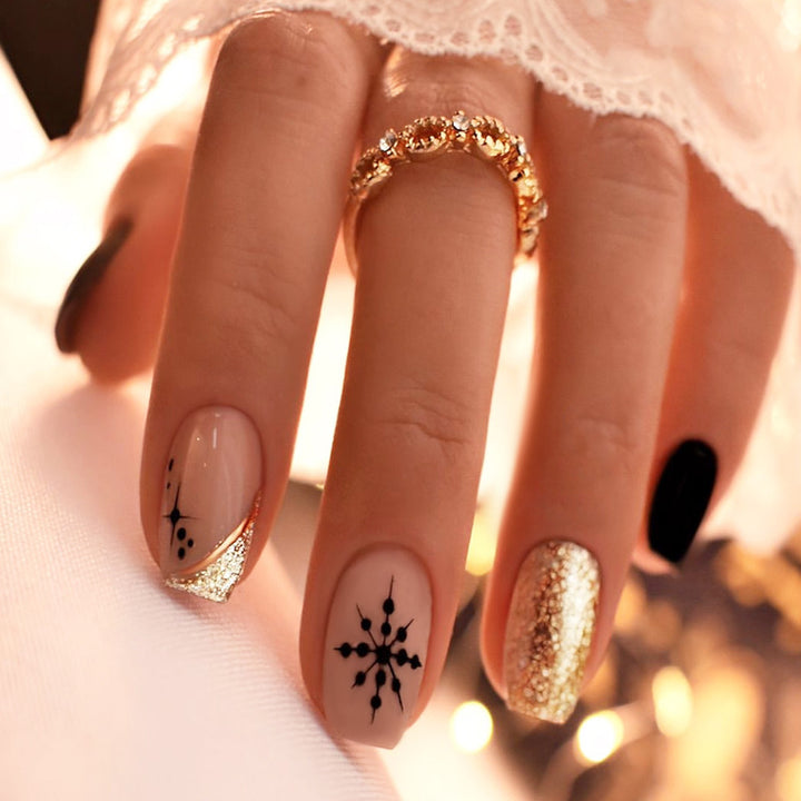 Creative acrylic nail set with festive design Kalsten