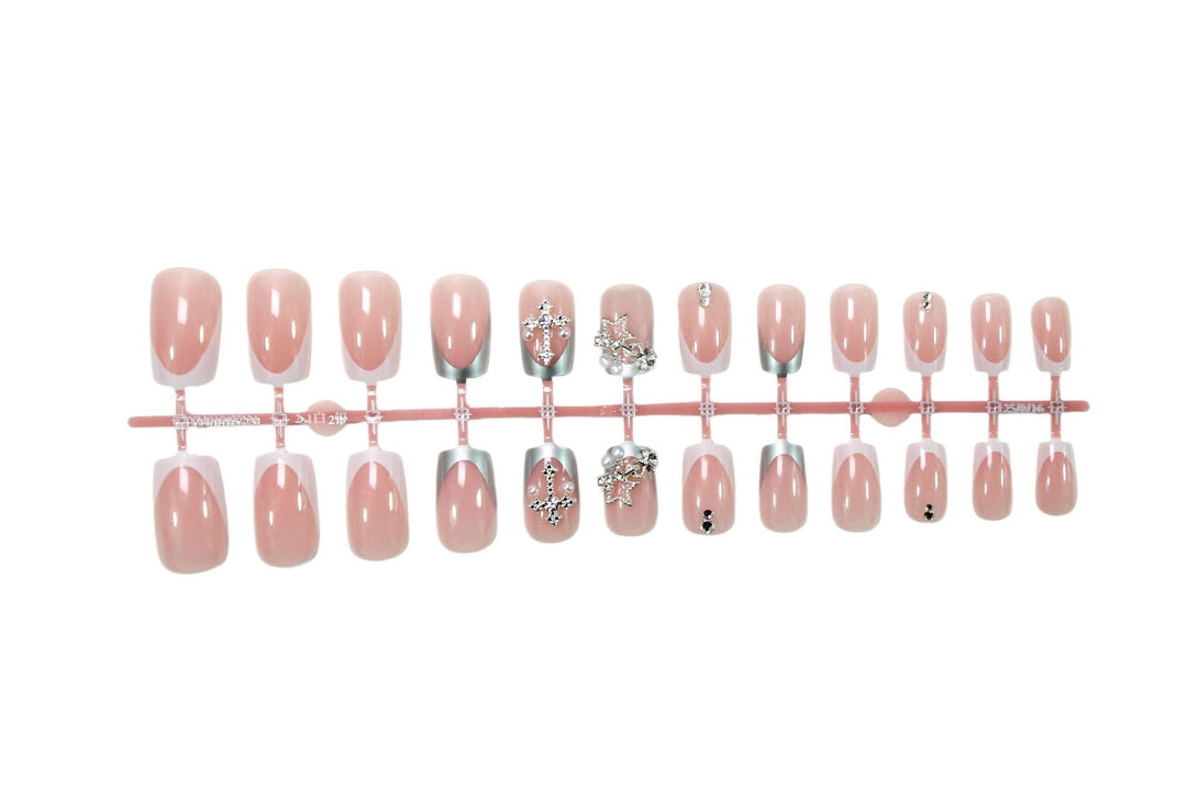 Acrylic nail set with glamorous 3D decorations and elegant accents Kalsten