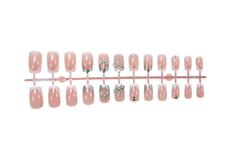 Acrylic nail set with glamorous 3D decorations and elegant accents Kalsten
