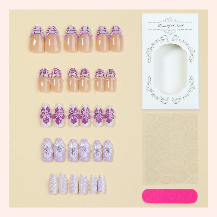 Artificial nail set with floral and glamorous accents Kalsten