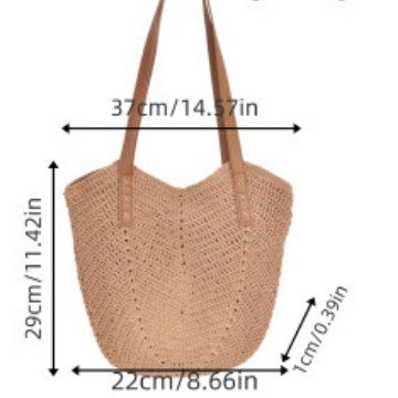 Hand-crocheted shoulder bag with reinforced straps Kalsten