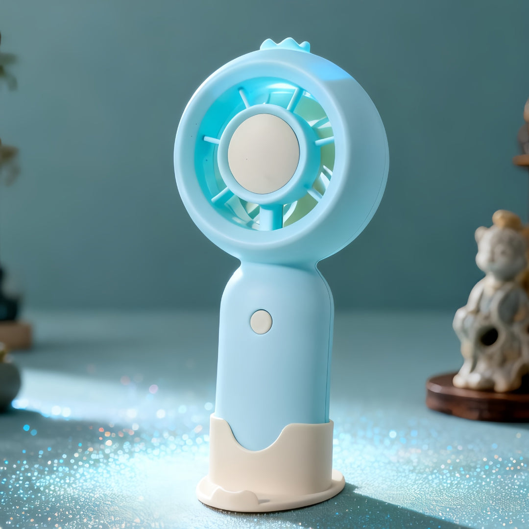 Ladies portable battery-operated fan with LED lighting Kalsten