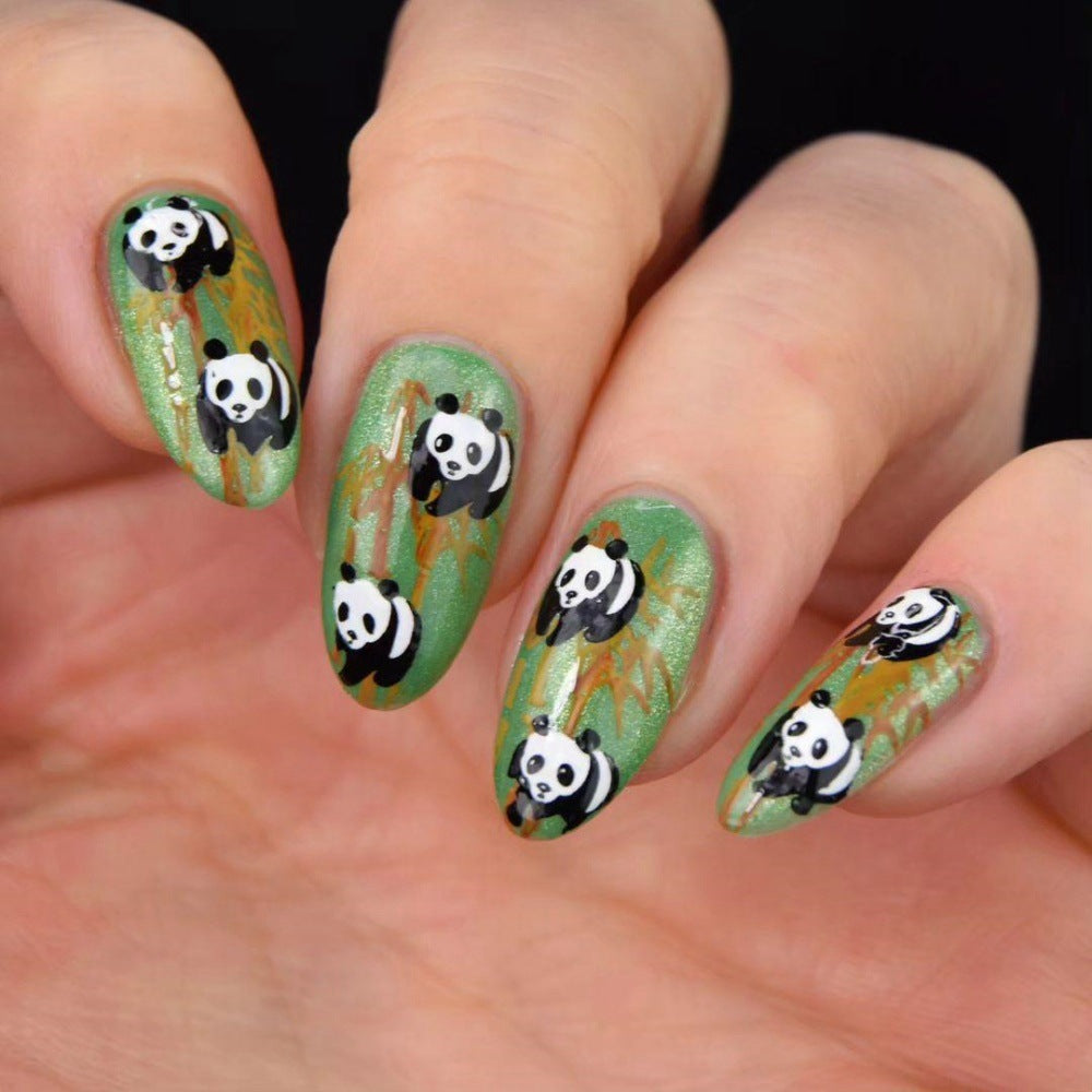 Nail art with cute panda design Kalsten