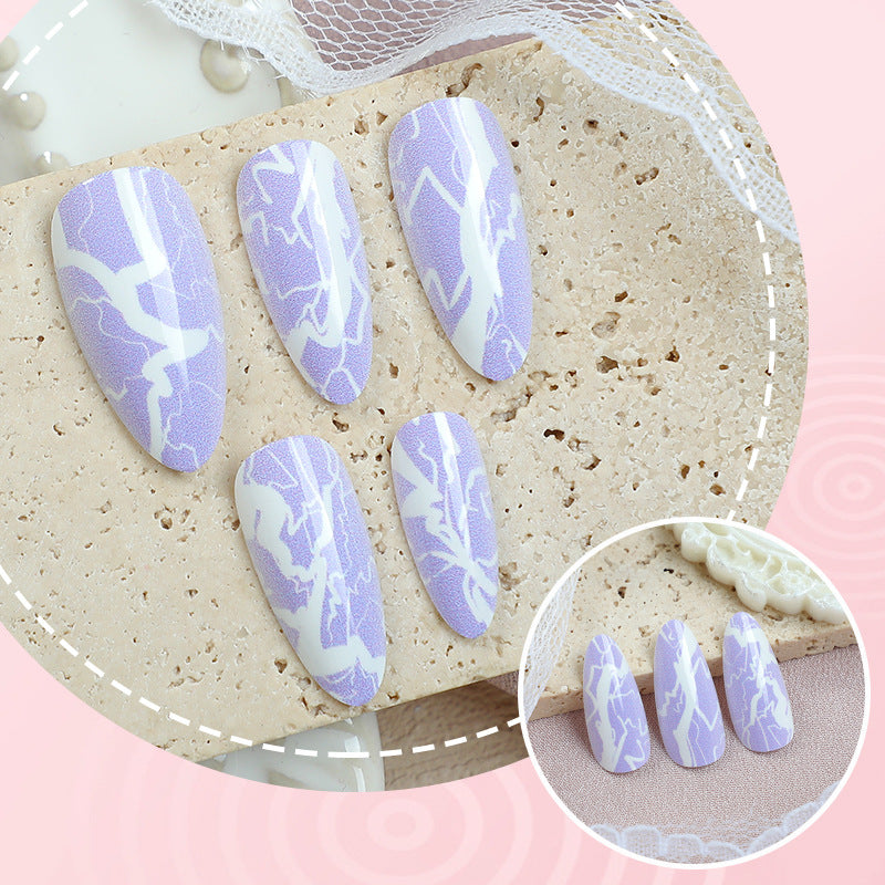 Stylish Marble Effect Press-On Nail Art Set
