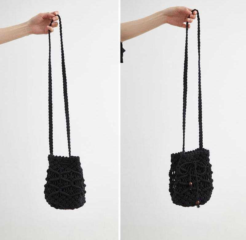 Macrame Messenger Bag with Decorative Pattern Kalsten
