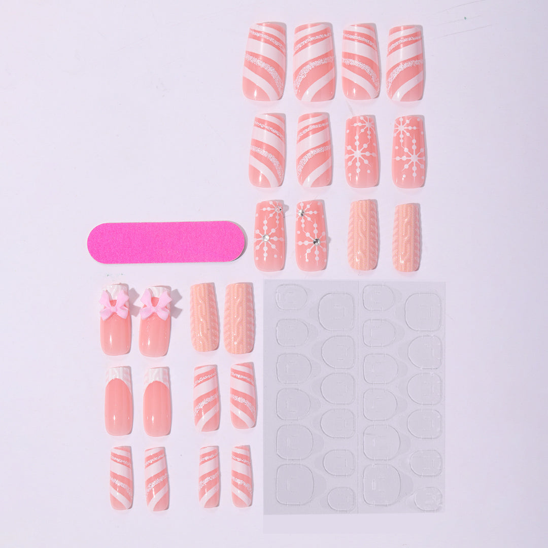 Artificial nail set with festive Christmas motifs Kalsten