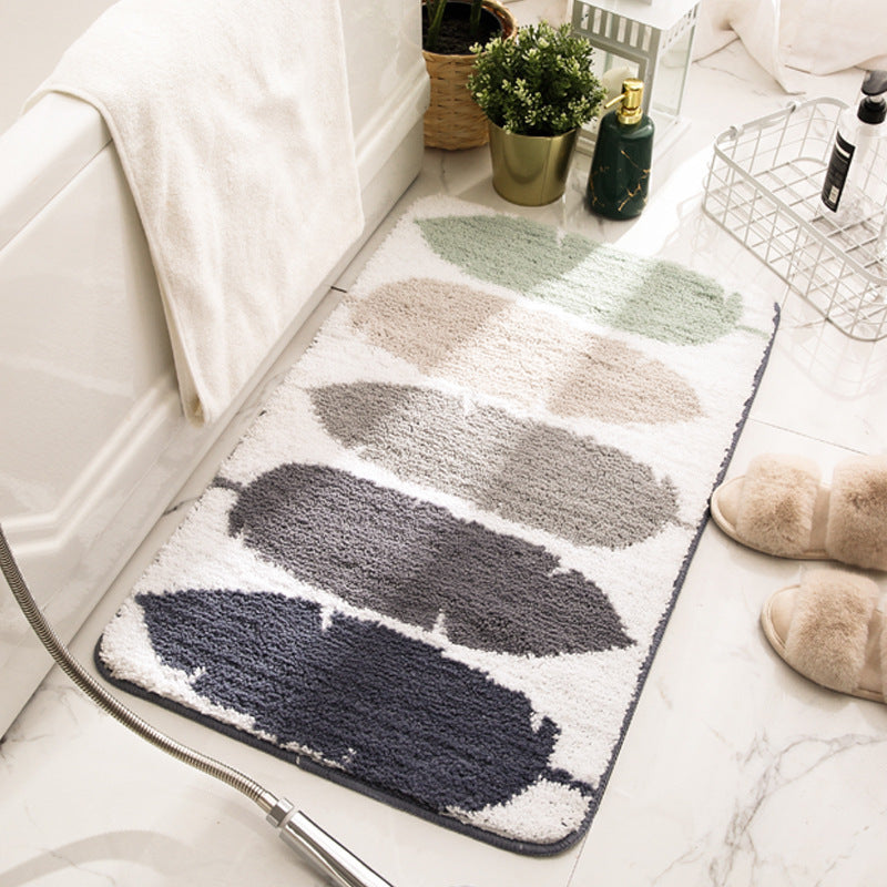 Textured Leaf Design Bath Mat