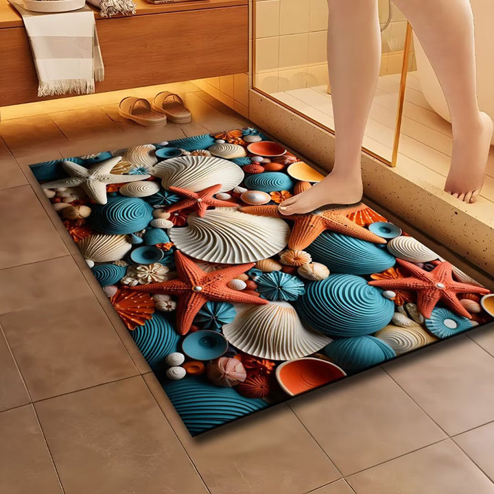 Artistic Floral Design Bath Mat Kalsten