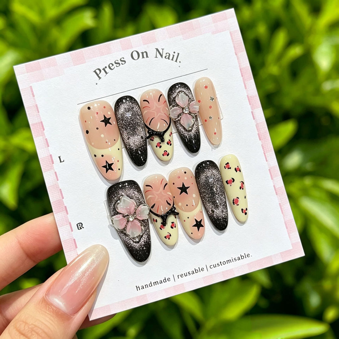 Creative Floral Press-On Nails Set