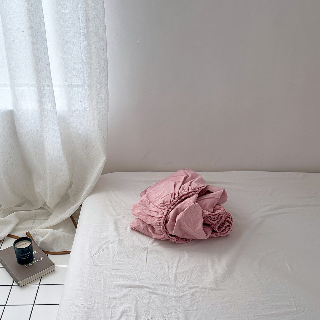 Cotton-linen pillowcase with hidden zipper