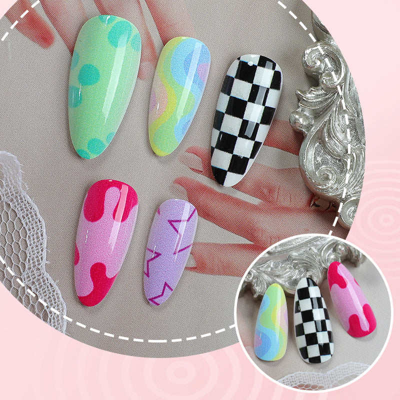 Artistic Abstract Press-On Nail Art Kalsten