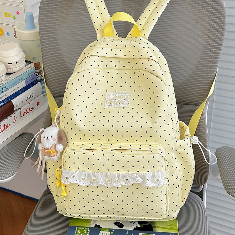 Playful Polka Dot Printed Backpack Kalsten